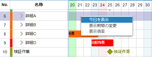 今日を表示